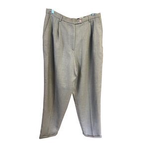 Herman Geist Womans Pleated Lined Roll up Wool Pants Tan Sz 16 NWT